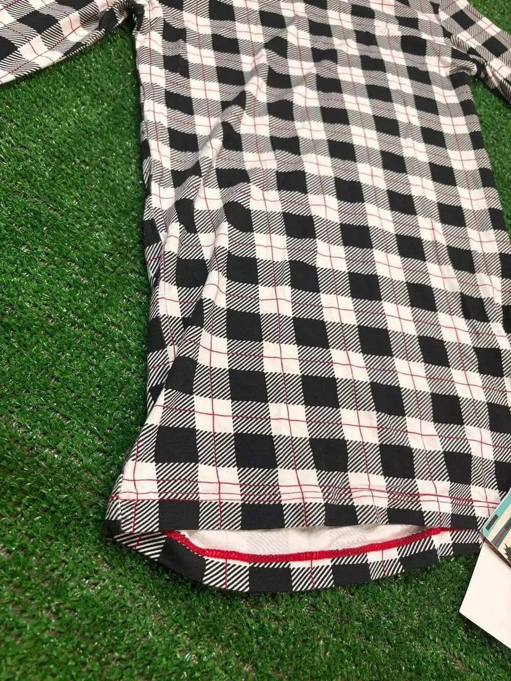 Kickee Buffalo Check Pajama Set Size 14 Black White Red Plaid Long Sleeve